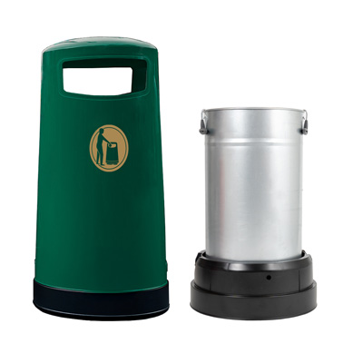 Topsy&trade; 65 Litter Bin & Express - Deep Green with Steel Liner